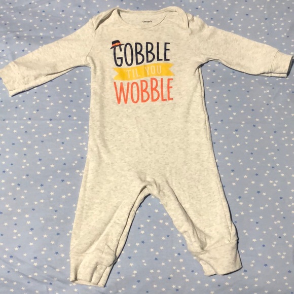 NEW Carters Gobble Til You Wobble Bodysuit NWT Thanksgiving Top 3m 6m 9m 12m 18m
